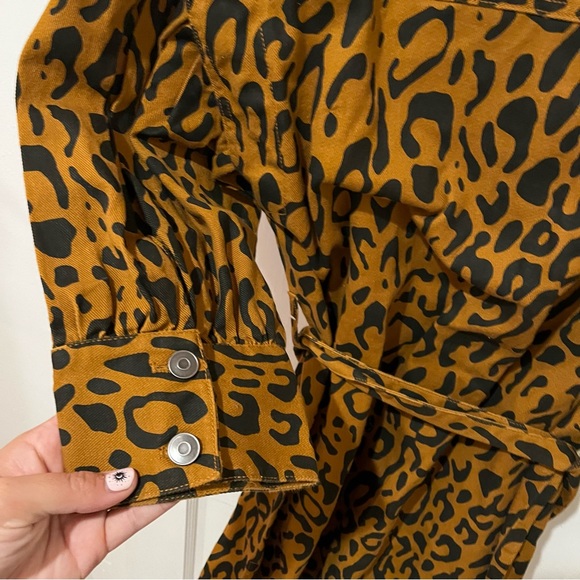 Target Future Collective Kahlana Barfield Brown leopard utility denim dress - Picture 6 of 9